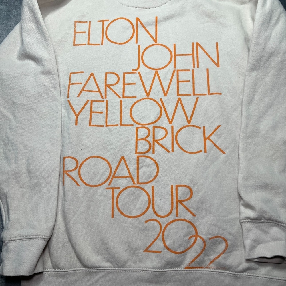 Elton John Hoodie Sweatshirt Medium Beige Farewell Yellow Brick Road Concert '22 - Picture 9 of 12